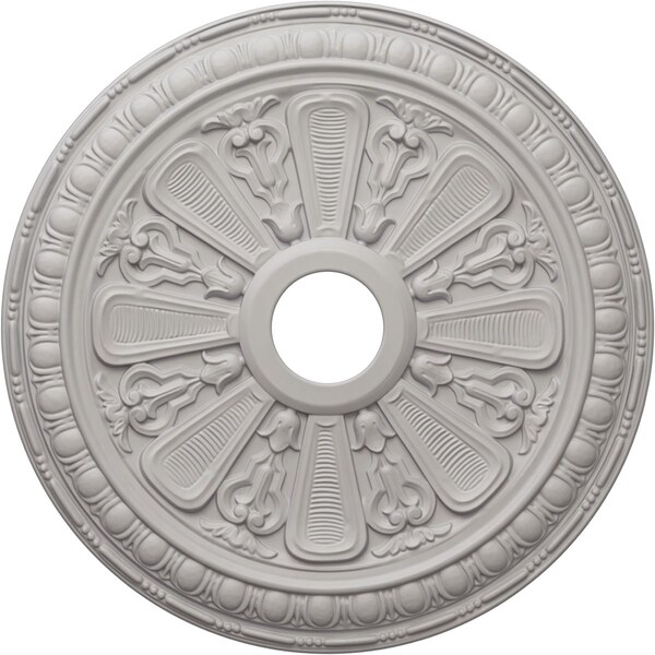Ekena Millwork Bristol Ceiling Medallion (Fits Canopies up to 3 7/8"), 23 1/2"OD x 3 7/8"ID x 1"P, Ultra Pure White CM23BIUWF - main